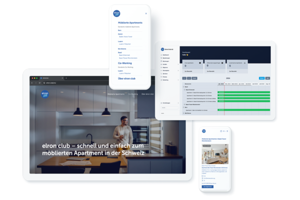 elron club digitale Verwaltungs- und Buchungsplattform Mockup